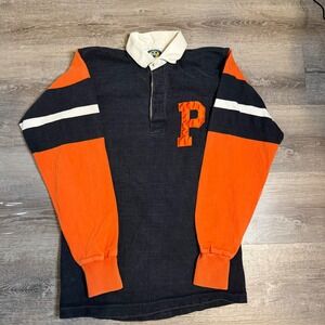 70/80s Varsity Raggs All American Rugby Shirt Mens S Princeton Black Made in USA